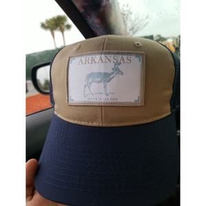 Arkansas trucker Hat Cap Snapback Mesh Deer Buck Whitetail Hunting Hat Navy Blue